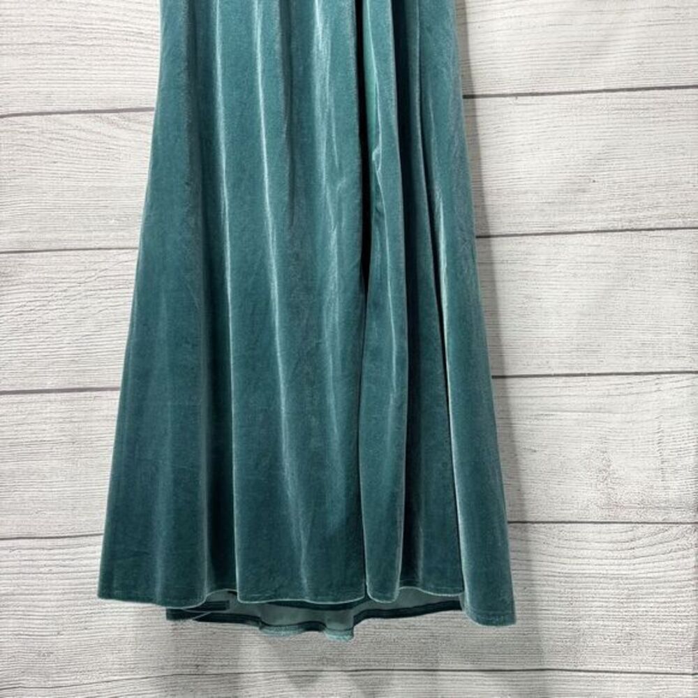 DB Studio Long Velvet Dress Halter 30" SLIT womens size 10 FLAW - Picture 2 of 9